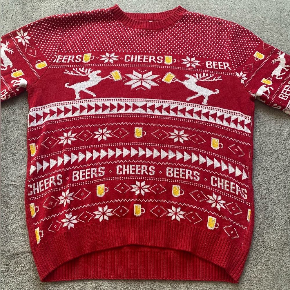 Red Crewneck Christmas Sweater
